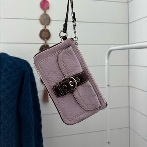 Vintage Coach Lavender Leather Clutch